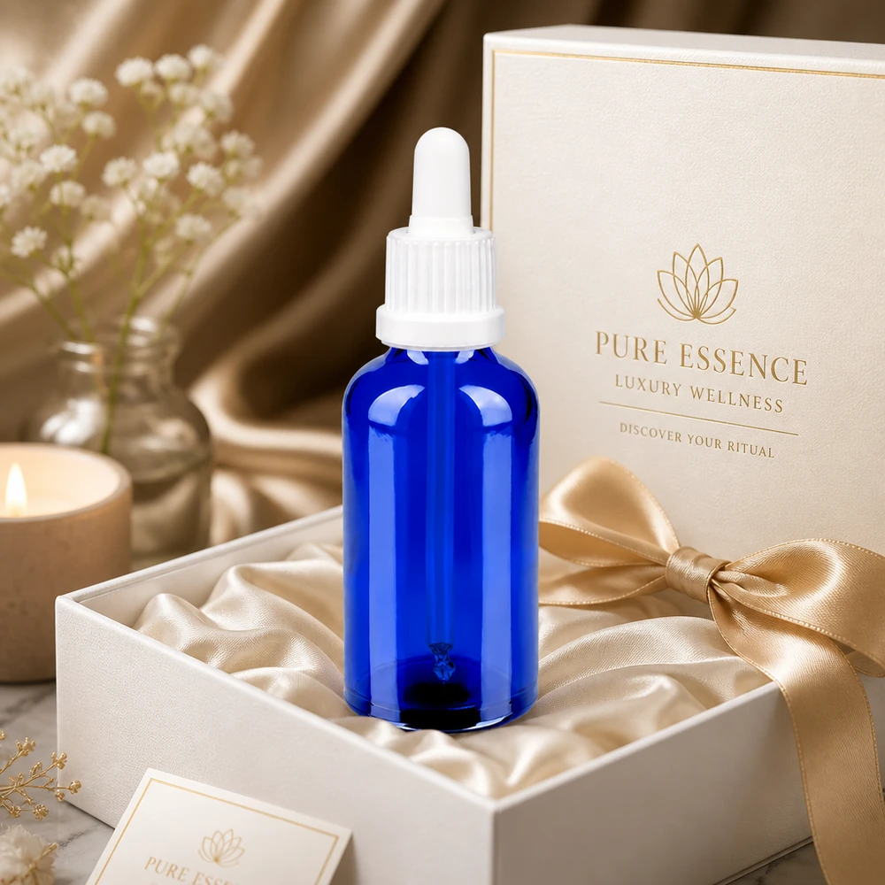 50ml pipetfles OV BlueLine UT18/50 met precieze druppeldop voor huidverzorging