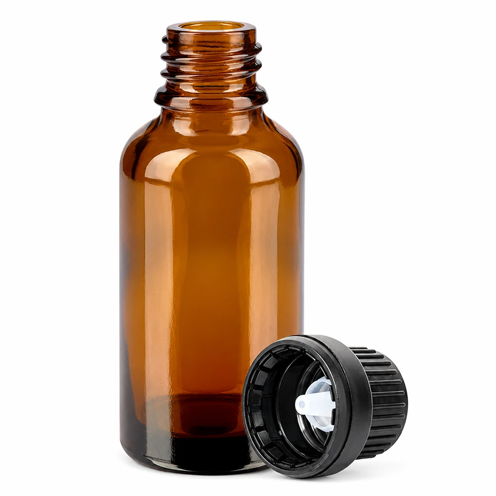 30ml druppelfles 2mm zwart OV BrownLine UT18/30 Professionele laboratoriumfles 30ml bruin met zwarte dop voor precieze toepassingen