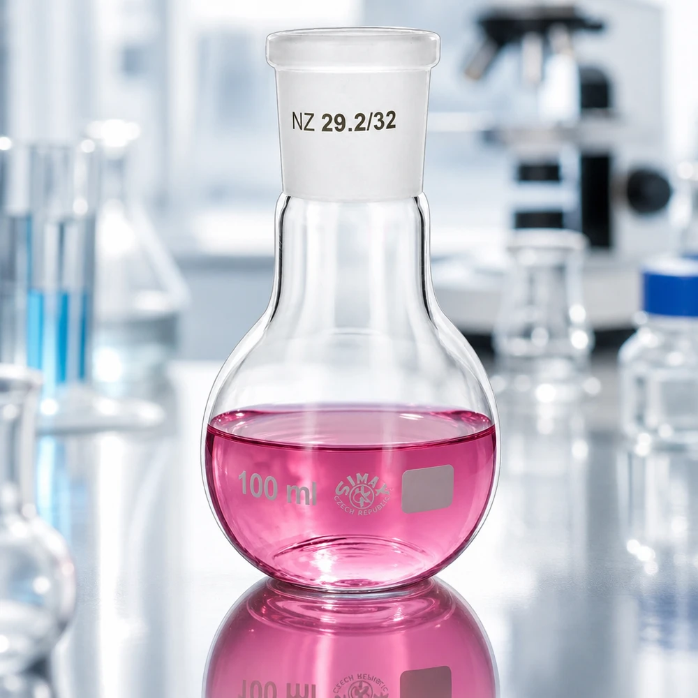 Compacte 100ml kolf met universele 29/32 standaard geslepen verbinding voor experimenten