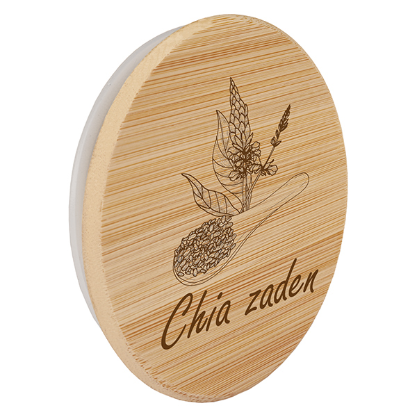 Houten deksel "Chia zaden" voor WECK RR100 Houten deksel "Chia zaden" voor WECK RR100