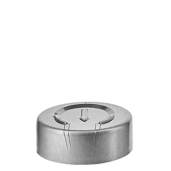 Afsluitdop 20,25 x 7,4 mm met volledige afscheuring, zilver
