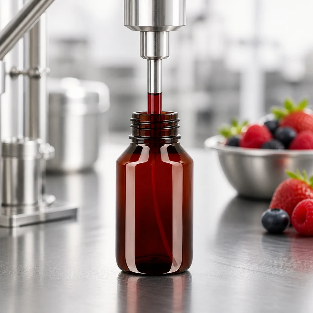 Kompakte PET Flasche 50ml aus braunem Kunststoff für lichtempfindliche Flüssigkeiten