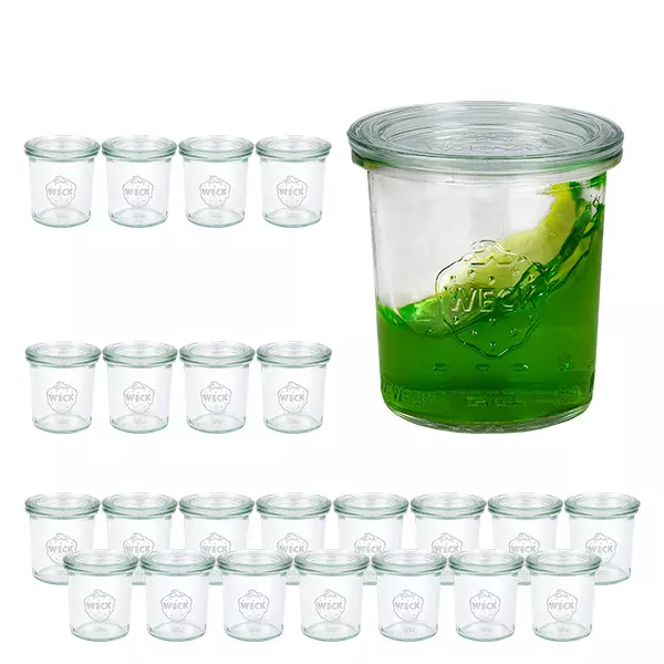 Set van 24 Weck potten 140 ml bekers met 24 glazen deksels Set van 24 Weck potten 140 ml bekers met 24 glazen deksels