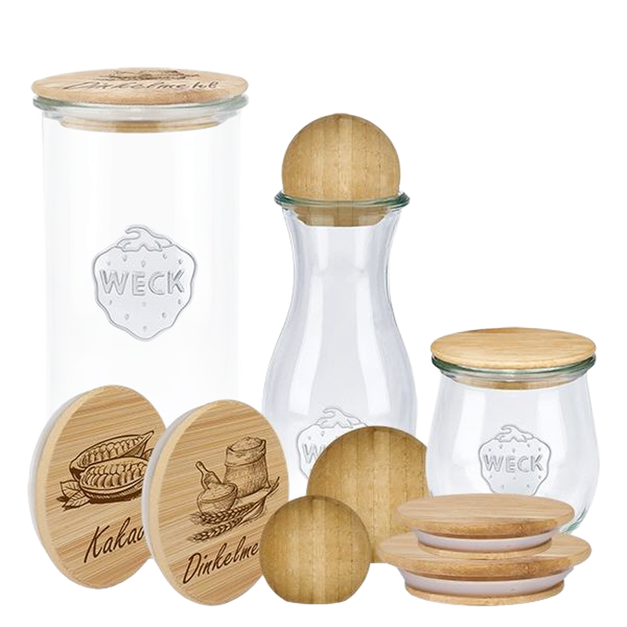 WECK (bedrukte) houten deksels & houten bollen