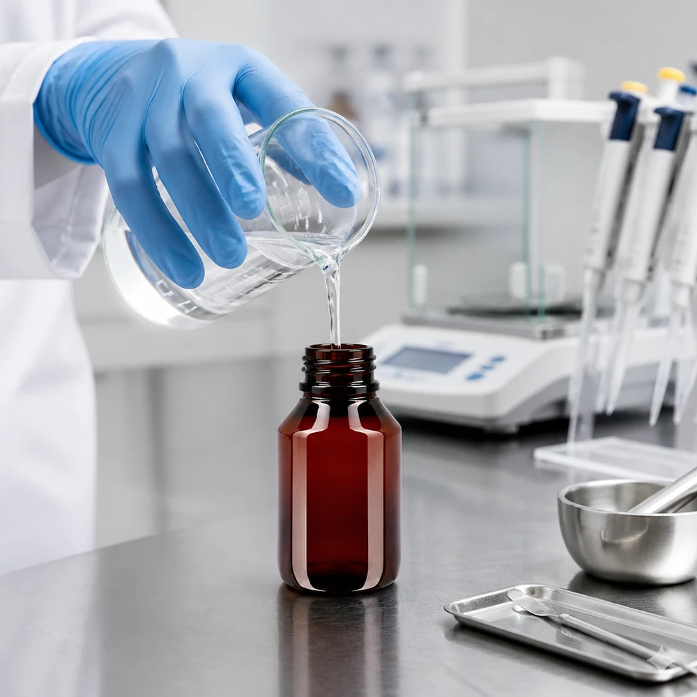 PET-fles 50ml met zwarte spuitdop OV Wiederverschließbare 50ml PET Flasche mit schwarzem OV Spritzverschluss für Laborflüssigkeiten