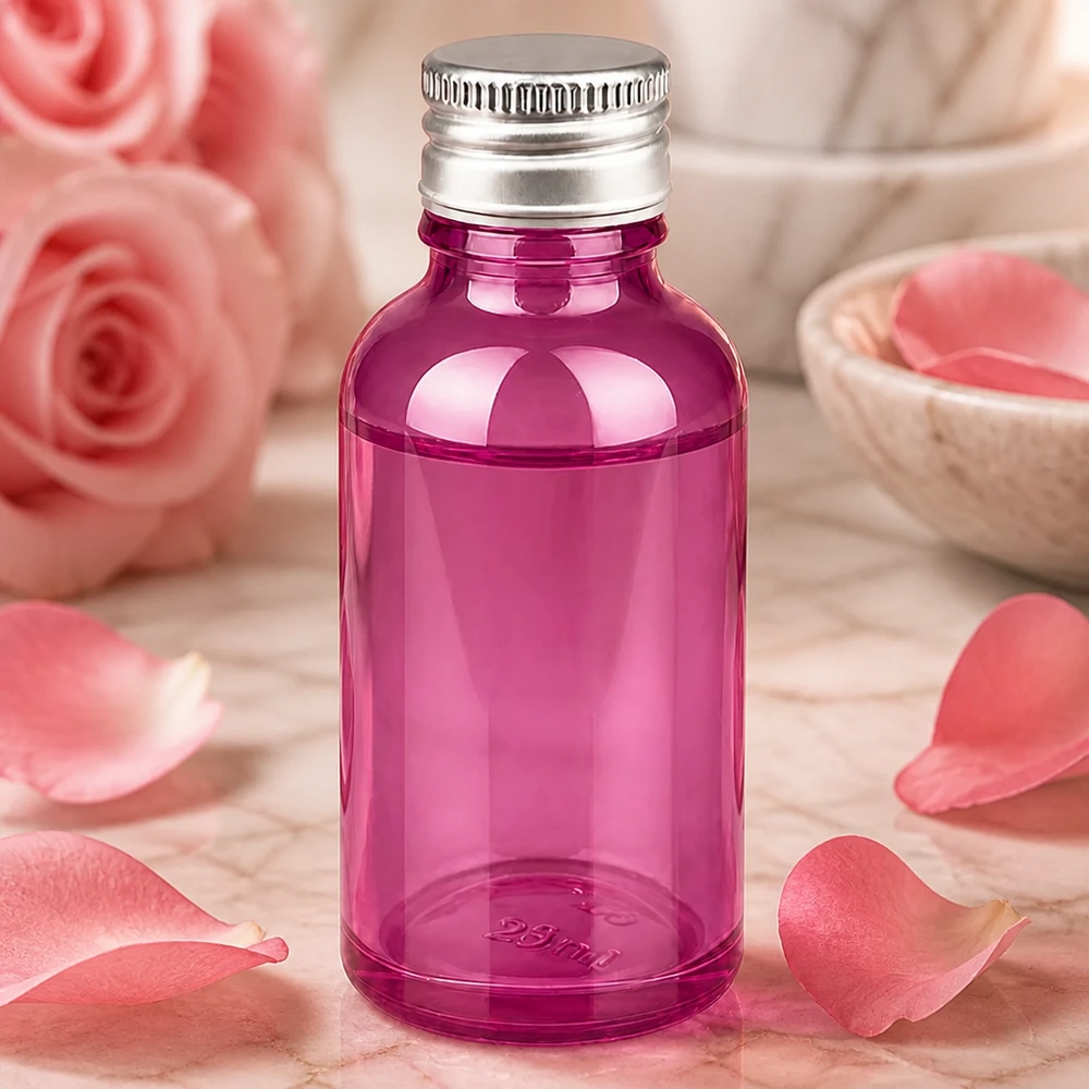 30ml fles 11mm aluminium-zilver schroefdop standaard PurpleLine.UT18/30 Violette glazen fles met een inhoud van 30 ml en een hoogwaardige aluminium dop