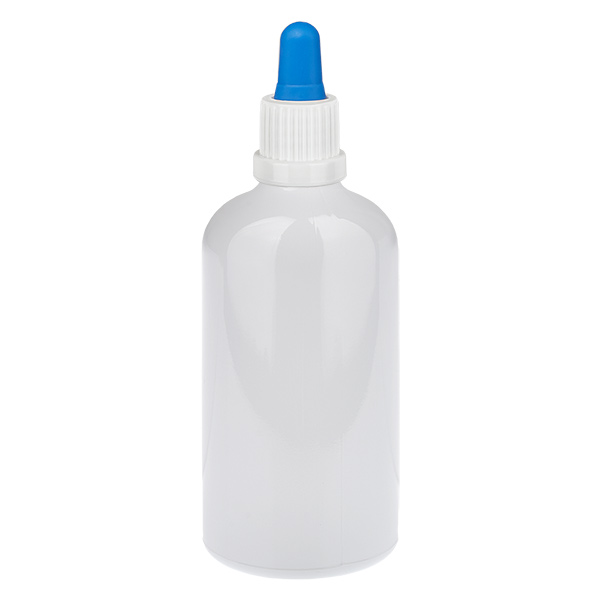 100 ml pipetflesje wit/blauw originele sluiting WhiteLine UT18/100 100 ml pipetflesje wit/blauw originele sluiting WhiteLine UT18/100
