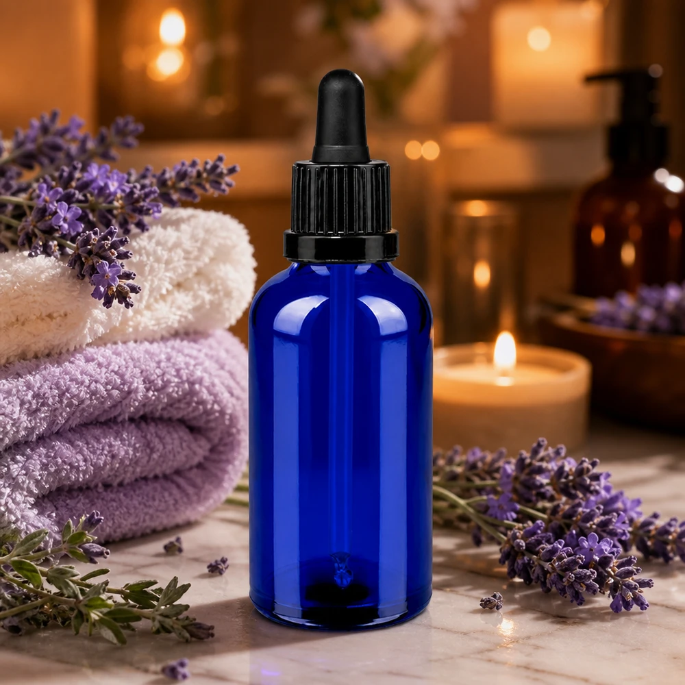 Compact glazen flesje van 50 ml met pipet - ideaal voor doe-het-zelfcosmetica en mengsels van etherische oliën