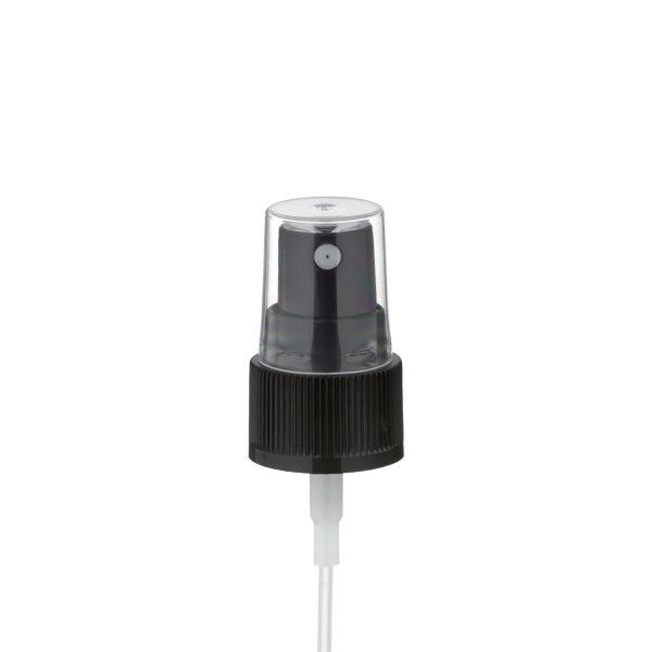 Pompverstuiver voor 30ml alu-fles zwart met beschermkap GCMI 20/410 Pompverstuiver voor 30ml alu-fles zwart met beschermkap GCMI 20/410