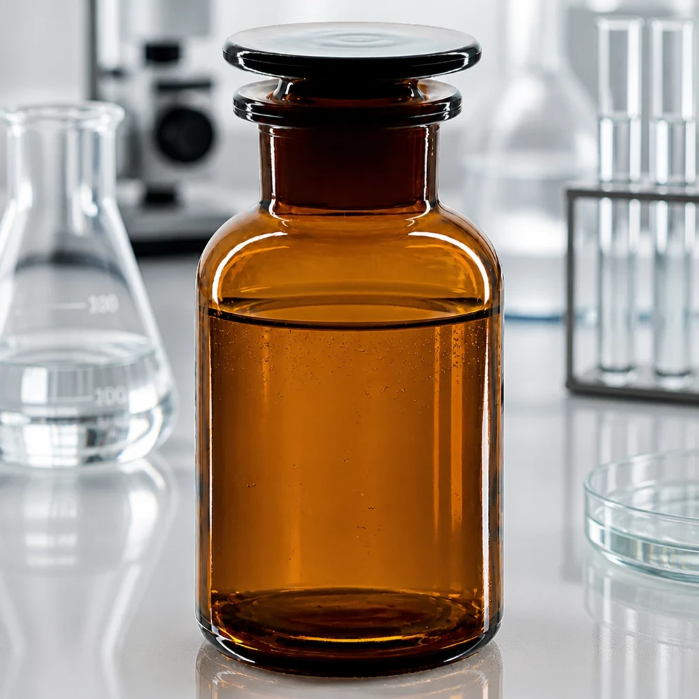 Apothekersfles met brede hals, 250 ml, bruin glas met platte stop, brede opening voor eenvoudig vullen