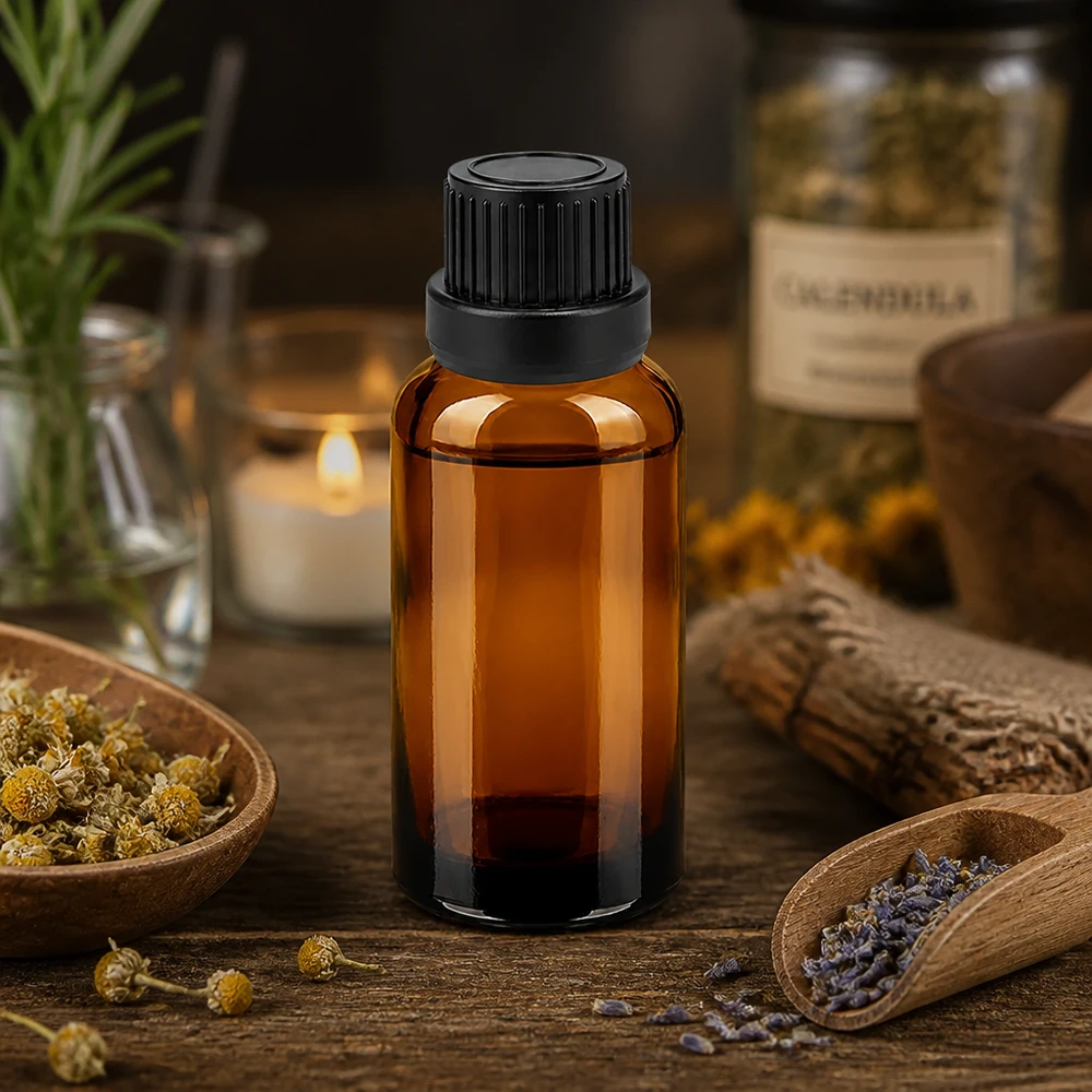 30ml druppelfles 2mm zwart OV BrownLine UT18/30 Professioneel 30ml druppelflesje met ergonomisch ontwerp voor therapeutische oliën en tincturen