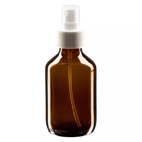 150ml Euro-medicijnfles bruin met verstuiver wit incl. dop transparant 150ml Euro-medicijnfles bruin met verstuiver wit incl. dop transparant