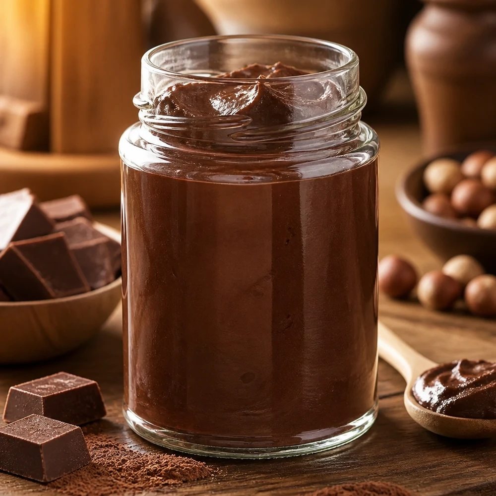 UNiTWIST Runda202 inmaakpotje van 202 ml, gevuld met zoete chocoladepasta