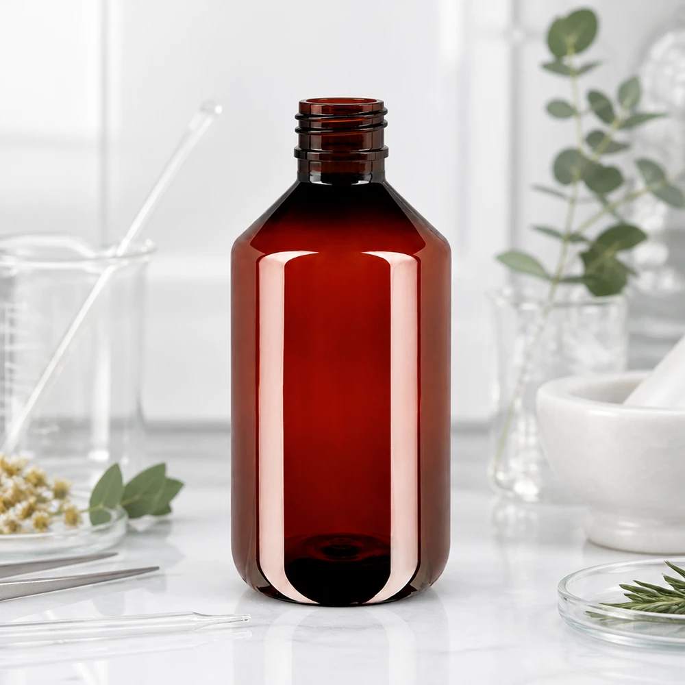 50 ml PET medicijnfles met verstuiver zwart GCMI 28/410 incl. dop transparant, standaard 500ml PET Flasche Braun mit Originalitätsverschluss für Naturkosmetik und Nahrungsergänzung