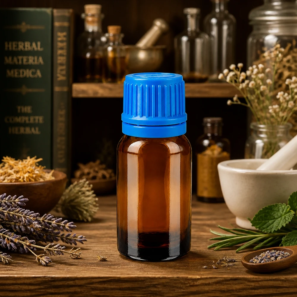 10ml flacon 11mm SV blauw OV BrownLine UT18/10 Lichtbeschermd glazen flesje van 10 ml met blauwe schroefdop voor langdurige opslag