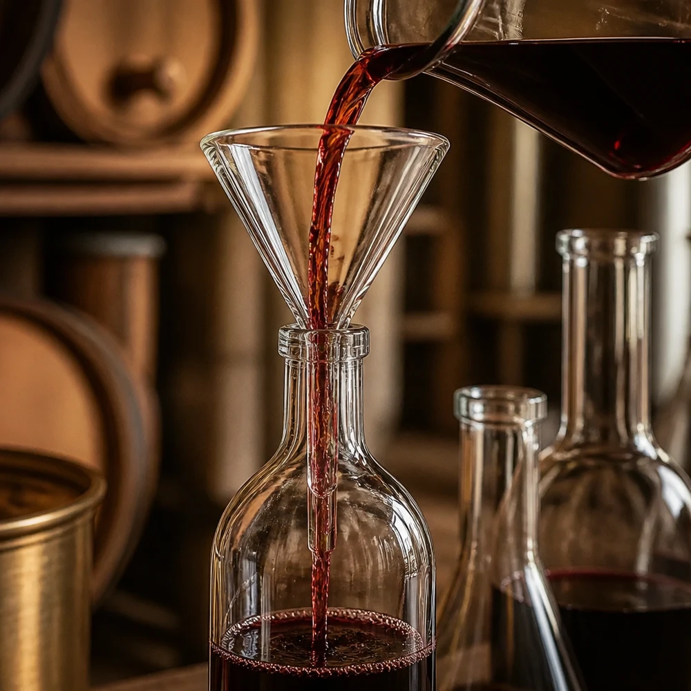 Precisielaboratoriumtrechter met opening van 45 mm gemaakt van hoogwaardig borosilicaatglas voor een veilige vloeistofoverdracht