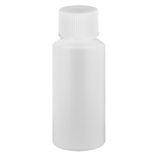 PET cilinderfles 30ml wit met schroefsluiting wit PET cilinderfles 30ml wit met schroefsluiting wit