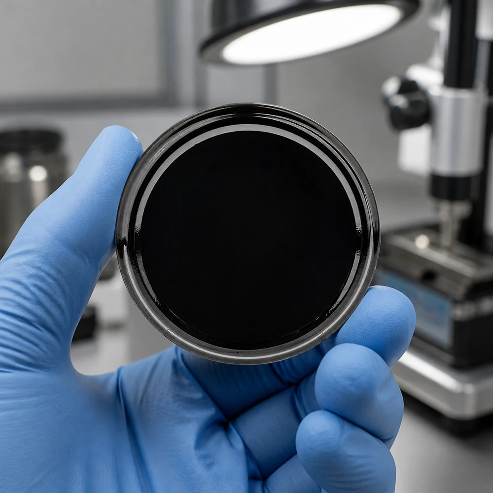 UNiTWIST BasicSeal 70 mm deksel zwart TO70 kwaliteitscontrole laboratoriumhandschoen close-up