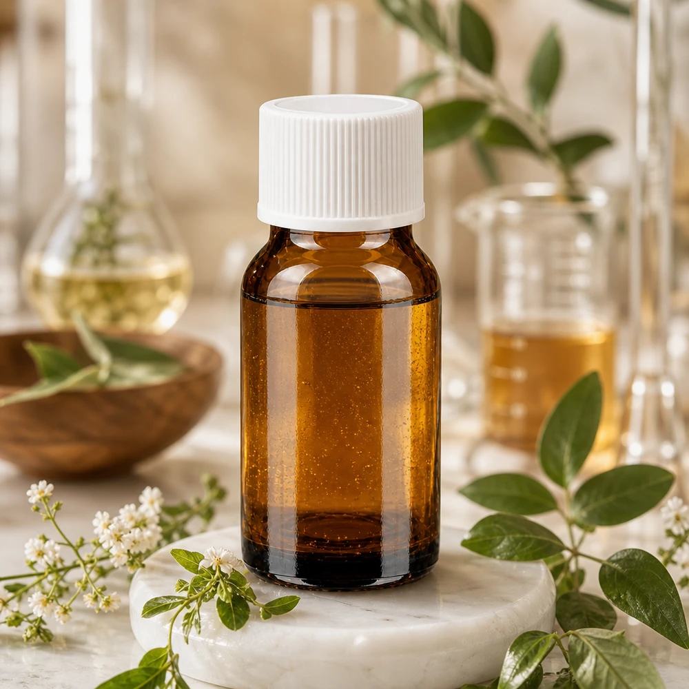 10ml flesje gemaakt van hoogwaardig amberkleurig glas met witte dop voor professioneel gebruik