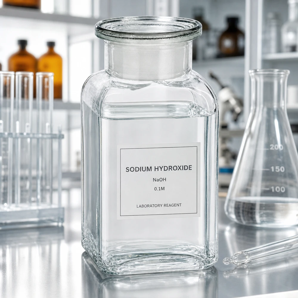 Vierkante glazen fles van 100 ml, helder, met brede hals, voor chemische oplossingen en laboratoriumtoepassingen