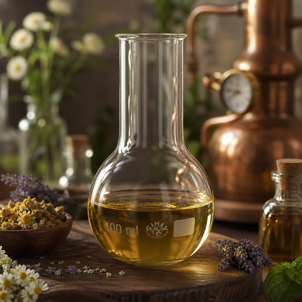 100ml helder glazen maatkolf met ergonomische hals voor de productie van geurolie en parfumerie