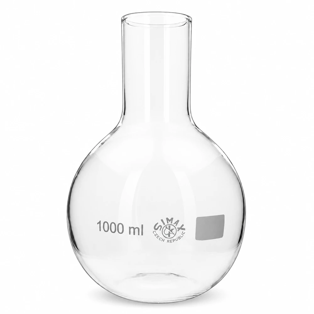 Brede halskolf 1000ml van hoogwaardig glas met ergonomisch ontwerp