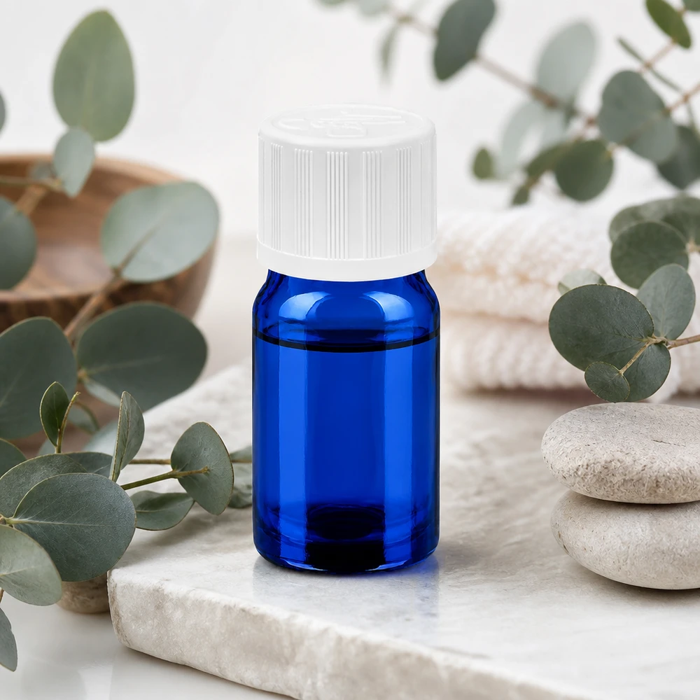 5ml flesje 11mm SV w. STD KiSi BlueLine UT18/5 5ml smaakflesje met kindveilige dop, ideaal voor essentiële oliën en extracten