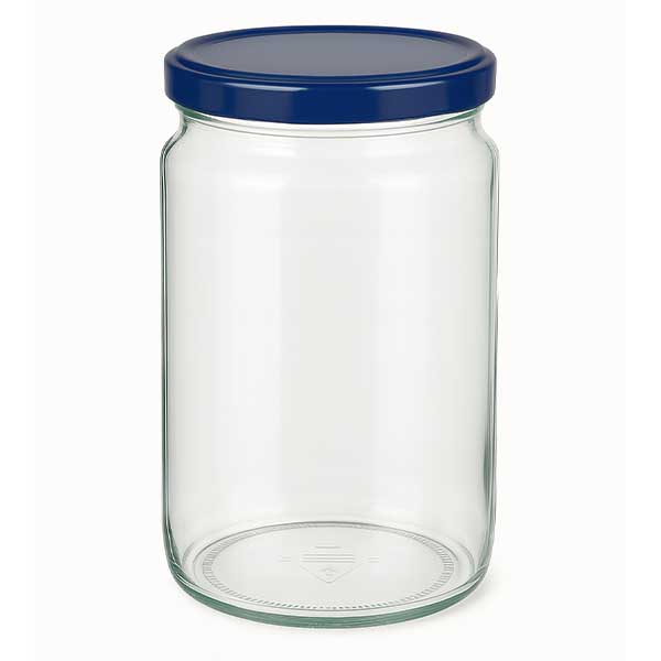 795ml rond glas met BasicSeal deksel blauw UNiTWIST