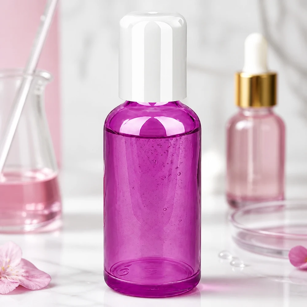 50ml rolfles wit standaard PurpleLine UT18/50 Compacte 50ml roll-on flacon violet transparant perfect voor nauwkeurig aanbrengen van het product