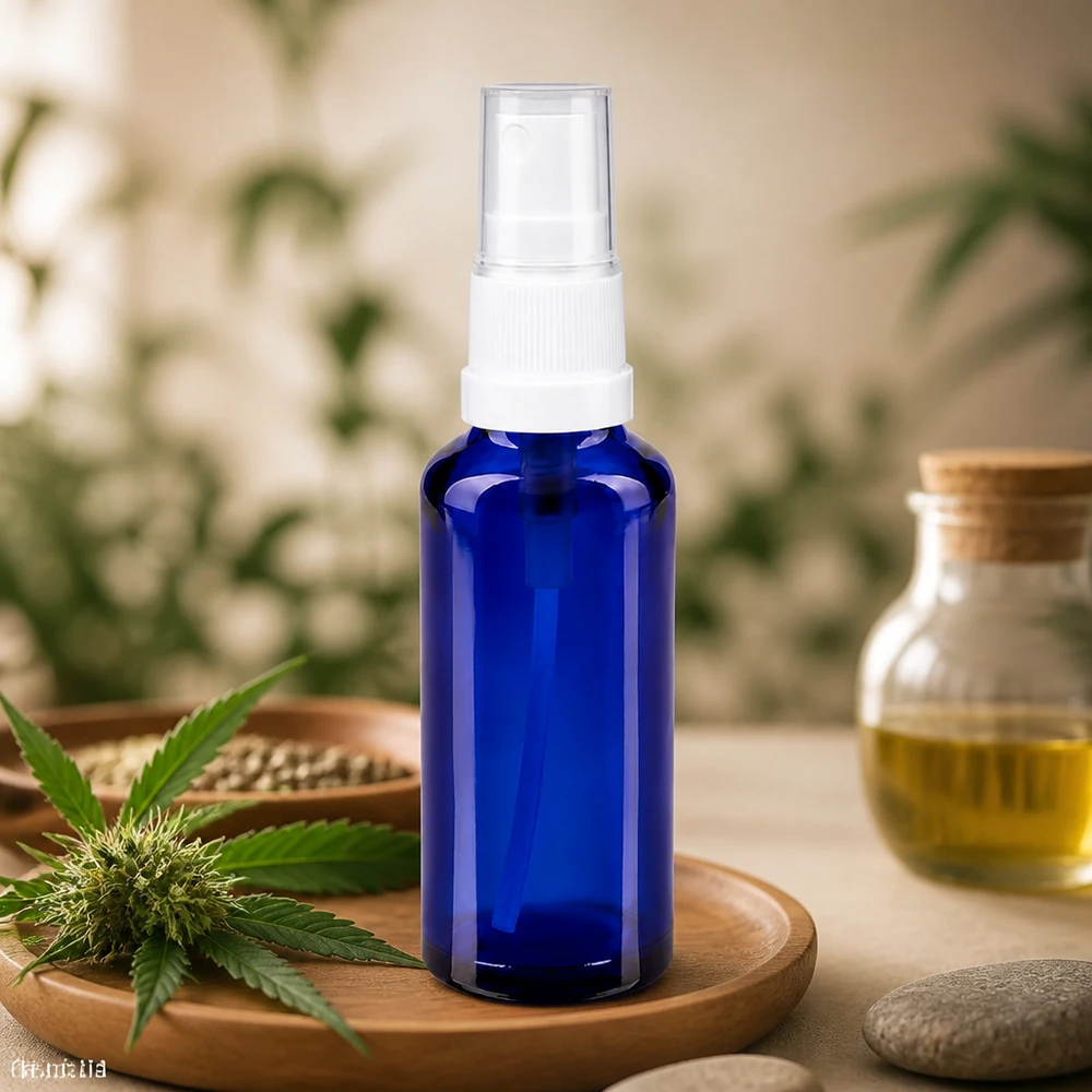Kobaltblauwe spuitfles van apothekersglas, 30 ml, voor etherische oliën en natuurlijke cosmetica