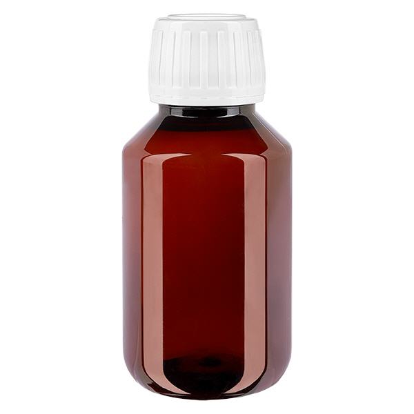 PET-fles 100ml met witte standaard OV PET-fles 100ml met witte standaard OV