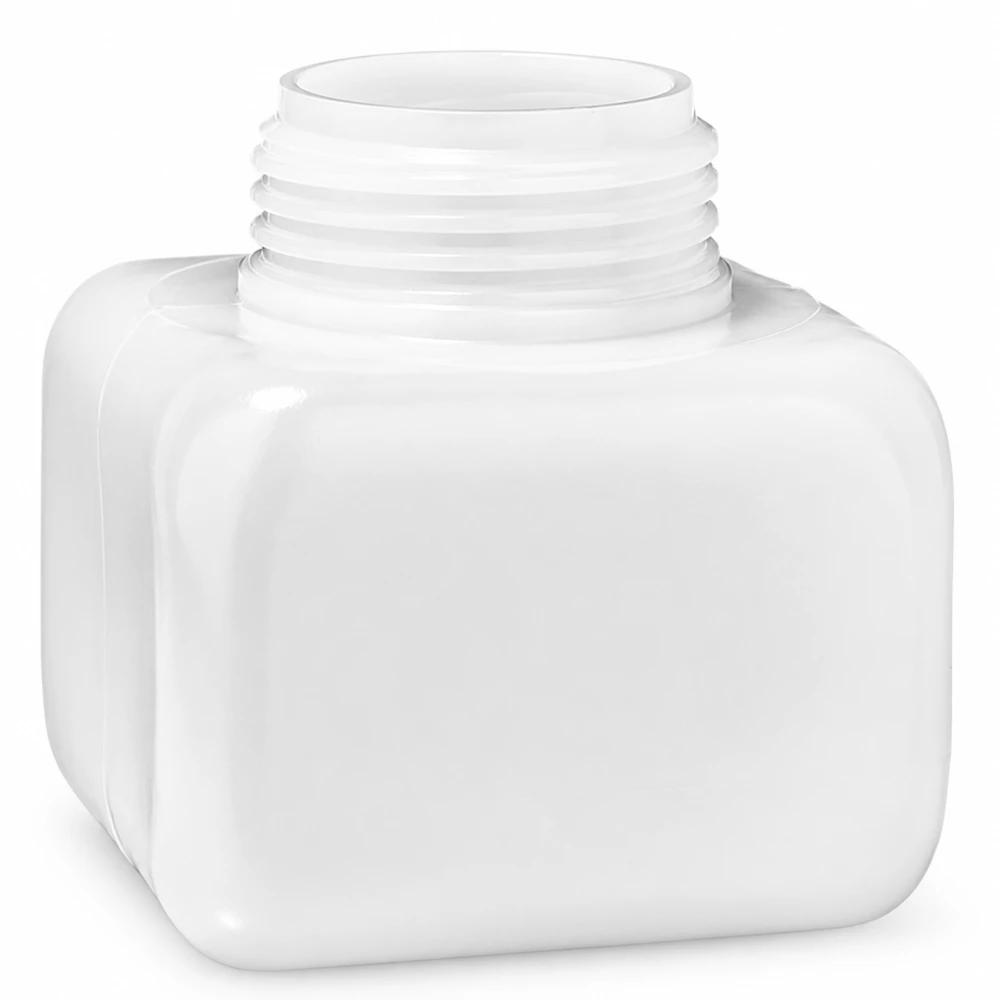 Chemicaliënfles 250 ml, wijde hals Vierkante PE-HD-fles van 250 ml met brede hals, naturelkleurig, zuurbestendig, voor chemicaliën