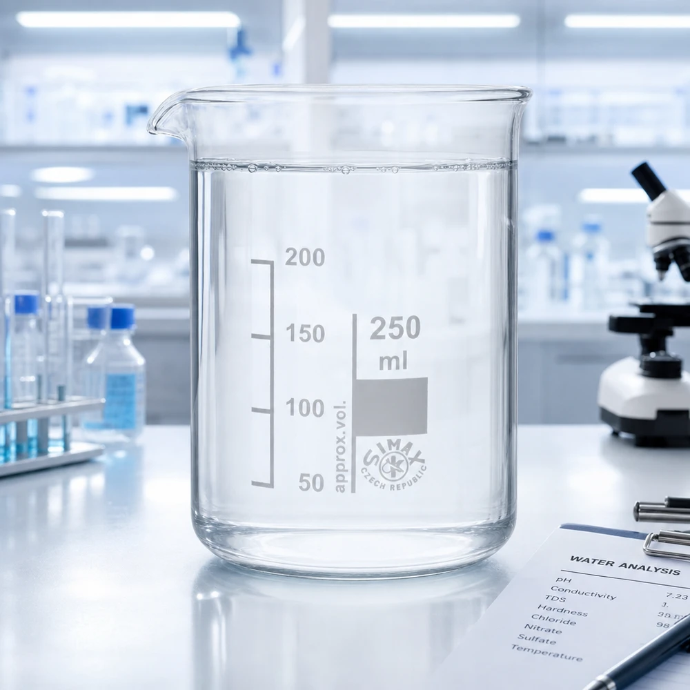 Precieze maatbeker 250 ml met lage vorm gemaakt van temperatuurbestendig borosilicaatglas voor experimenten