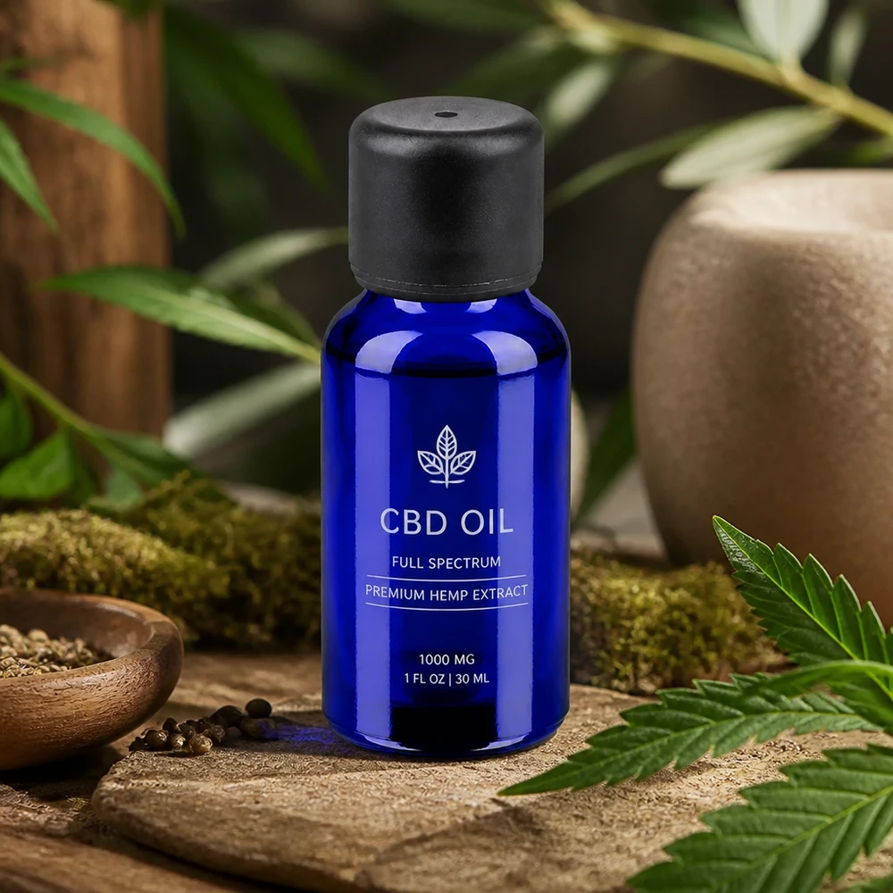 Premium blauw glazen flesje 20ml met dichte SV-dop voor het langdurig bewaren van essences