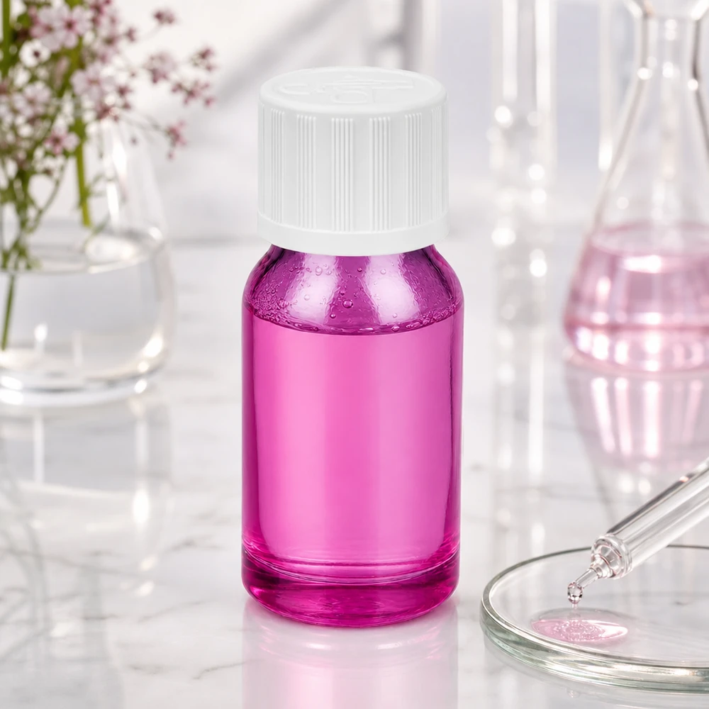 10ml flesje 11mm schroefdop wit standaard kinderveilige PurpleLine UT18/10 Elegant paars glazen flesje van 10 ml met standaarddop, perfect voor reisformaten en monsters