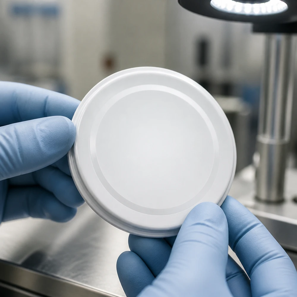 Witte schroefdop van 66 mm BasicSeal TO66deep UNiTWIST – industriële kwaliteitscontrole