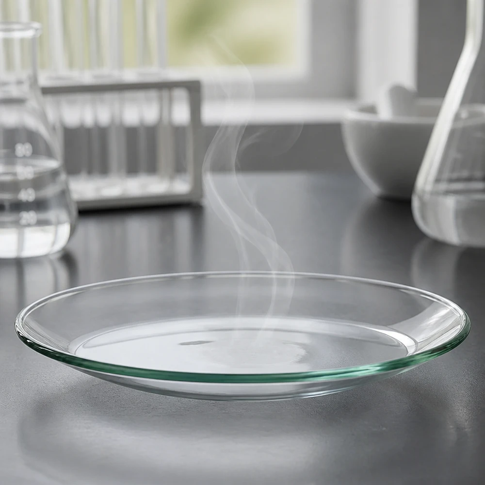 Kleine glazen laboratoriumschaal van 60 mm voor het verzamelen en drogen van monsters en stoffen