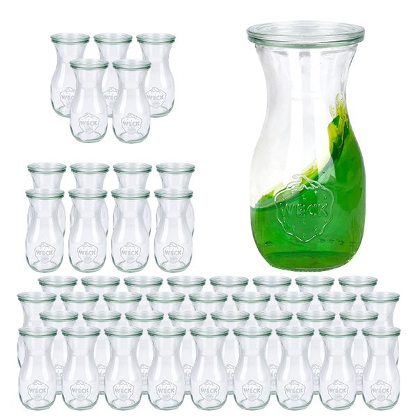 Set van 48 Weck potten 290ml sapfles met 48 glazen deksels Set van 48 Weck potten 290ml sapfles met 48 glazen deksels