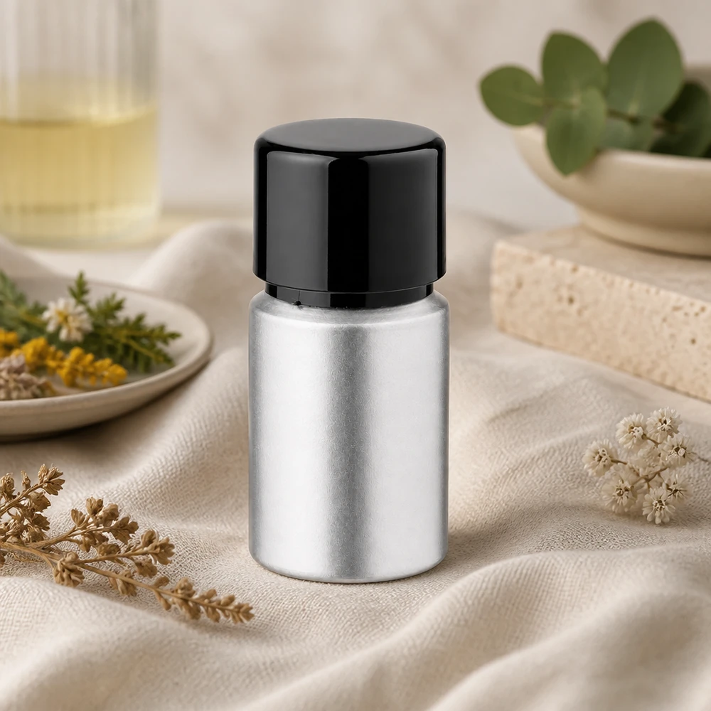 10 ml aluminium fles gebeitst incl. schroefdop zwart met conusafdichting Handig 10ml flesje van gekleurd aluminium - ideaal portieformaat voor op reis en onderweg