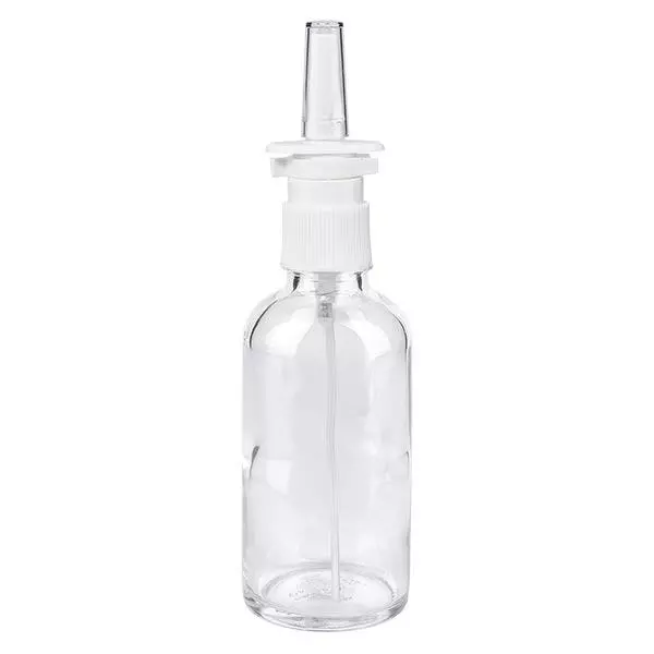Helder glazen flessen 50ml met neusverstuiver