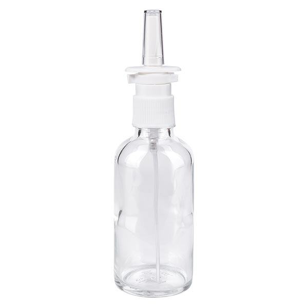 Helder glazen flessen 50ml met neusverstuiver Helder glazen flessen 50ml met neusverstuiver