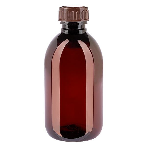 PET fles 250ml met bruine dop standaard PET fles 250ml met bruine dop standaard