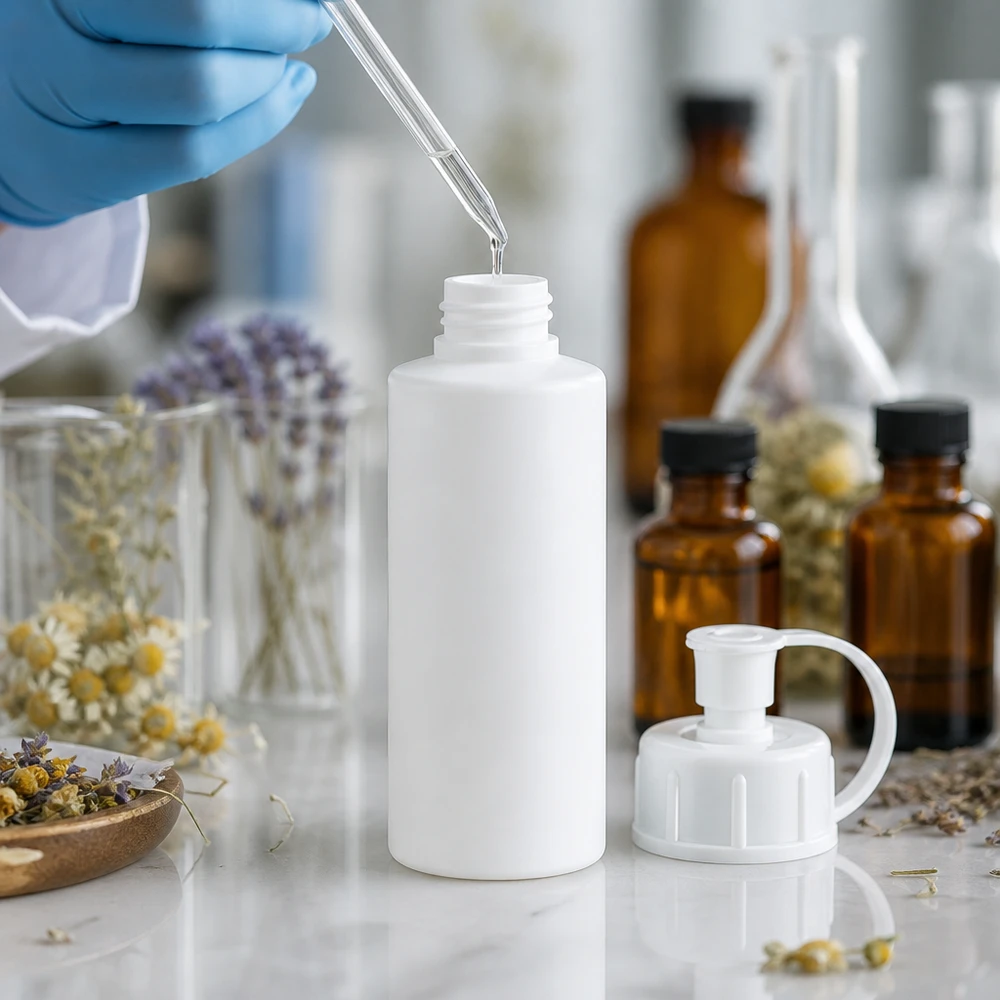 Professionele HDPE-farmaceutische fles van 30 ml, wit, met doseerdop, voor laboratoriumgebruik