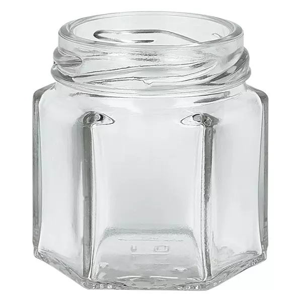 Glazen pot 47ml doorzichtig, zonder deksel, schroefdraad TO43 Glazen pot 47ml doorzichtig, zonder deksel, schroefdraad TO43