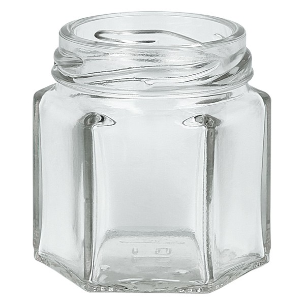 Glazen pot 47ml doorzichtig, zonder deksel, schroefdraad TO43 Glazen pot 47ml doorzichtig, zonder deksel, schroefdraad TO43