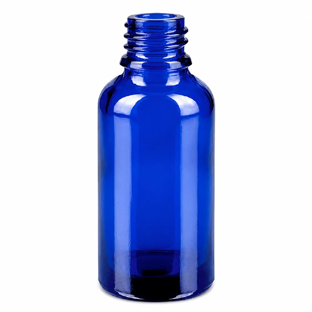 30ml STD BlueLine flesje van blauw glas beschermt de inhoud tegen UV-licht