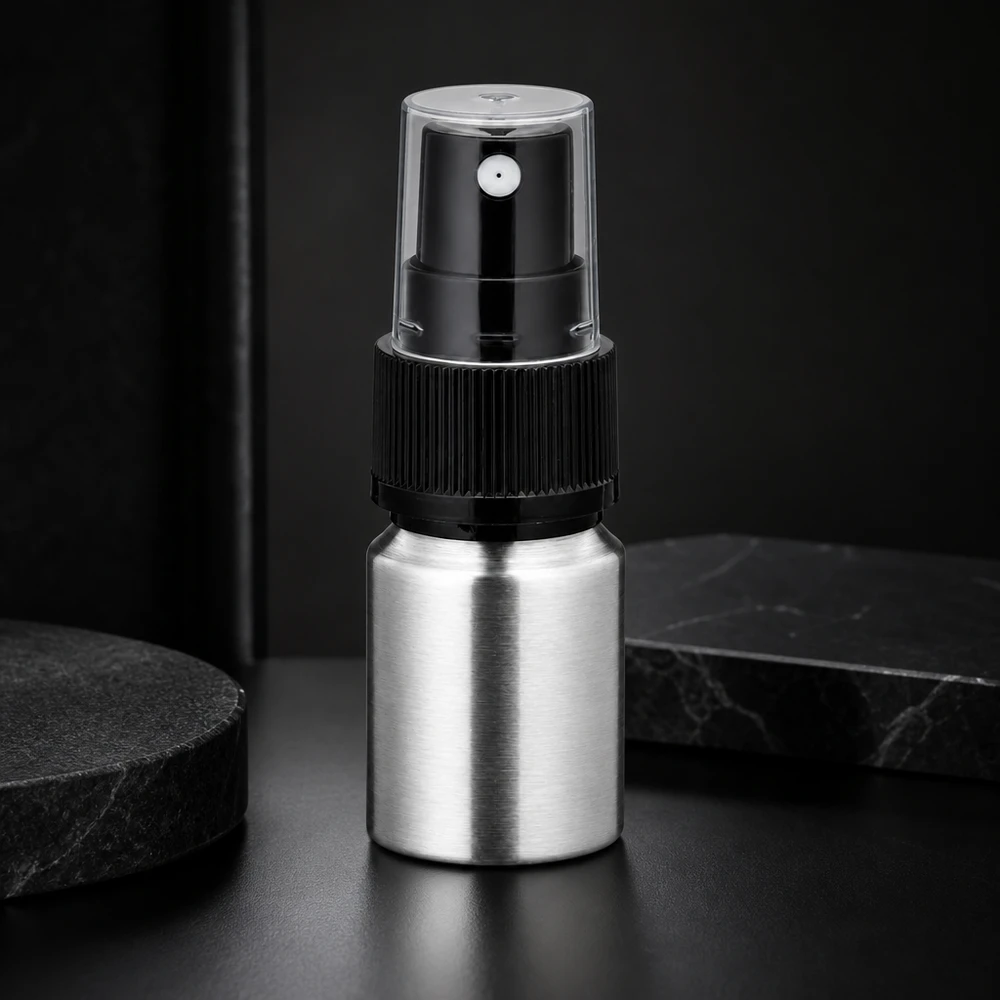 Handig spuitflesje van aluminium met een inhoud van 10 ml - perfecte portiegrootte voor dagelijkse cosmetische routines