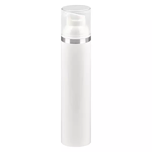 100ml Airless dispenser wit met zilver reliëf