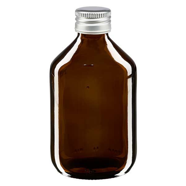 300ml medicijnfles bruin, met zilveren aluminium dop 300ml medicijnfles bruin, met zilveren aluminium dop