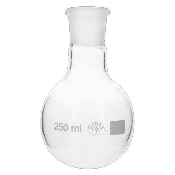 Platbodem kolf 250ml wijde hals borosilicaat met slijpstuk 29/32